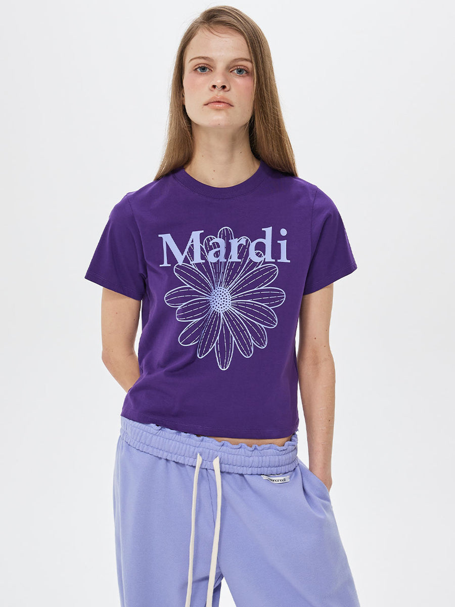 SLIM TSHIRT FLOWERMARDI_PURPLE LILAC