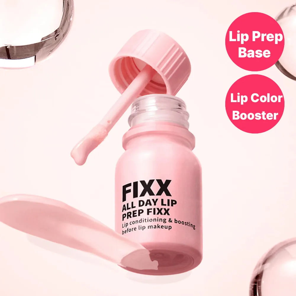 SO NATURAL All Day Lip Prep Fixer 10ml, flacon rose et applicateur, contexte maquillage lèvres, produit SO NATURAL