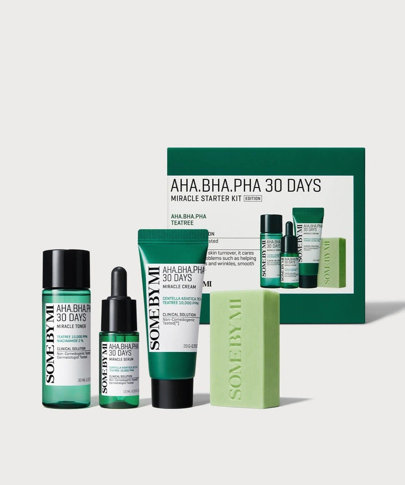 SOME BY MI AHA.BHA.PHA Miracle Starter Kit (Cleansing Bar+Toner+Serum+Cream) disponible sur Ma petite Coree, ton Eshop 100% K-beauty en direct de Seoul