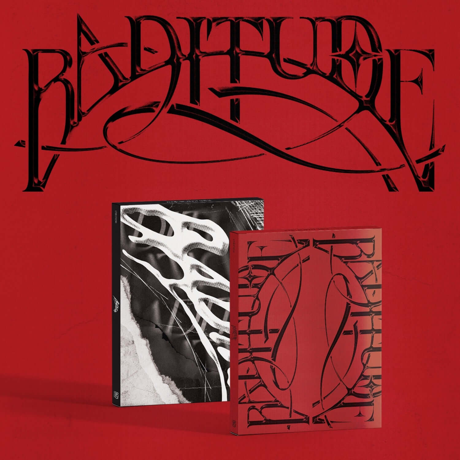 SOOJIN - [BADITUDE] (BADDIE Ver. / ATTITUDE Ver.) (Random 1 of 2) - Album Kpop rouge avec pochettes et typographie graffiti