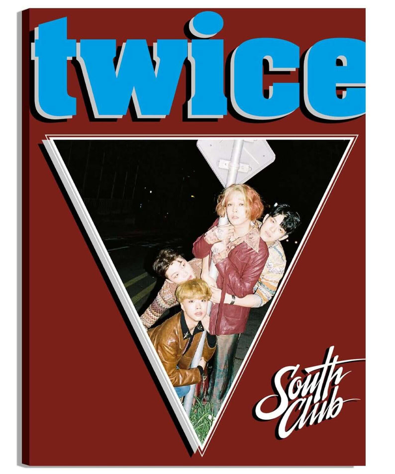 SOUTH CLUB - (4TH ) - Album Kpop : jaquette “Twice” style South Club avec triangle et artistes, visuel coloré rouge/bleu.