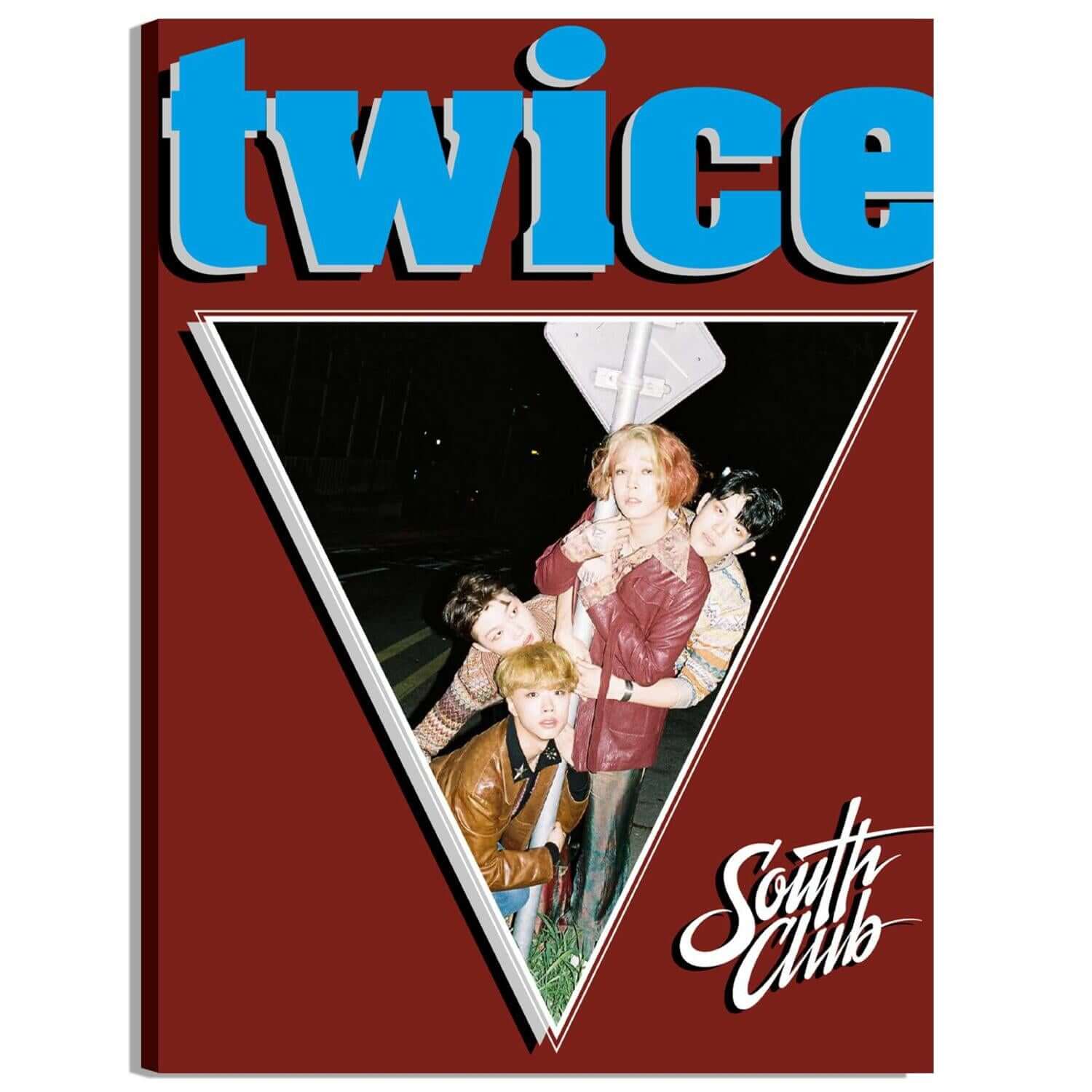 SOUTH CLUB - (4TH ) - Album Kpop : jaquette “Twice” style South Club avec triangle et artistes, visuel coloré rouge/bleu.