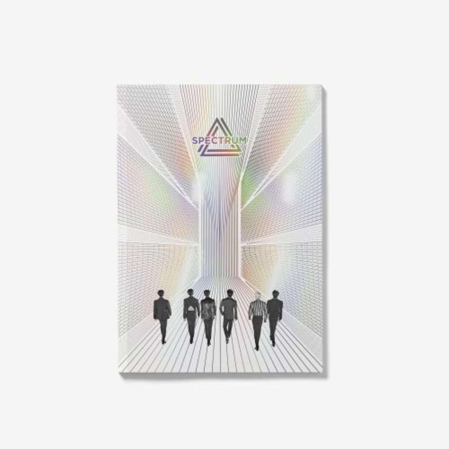 SPECTRUM - 4th Album [0325] - Album Kpop, pochette avec visuel futuriste holographique et silhouettes, fond blanc.