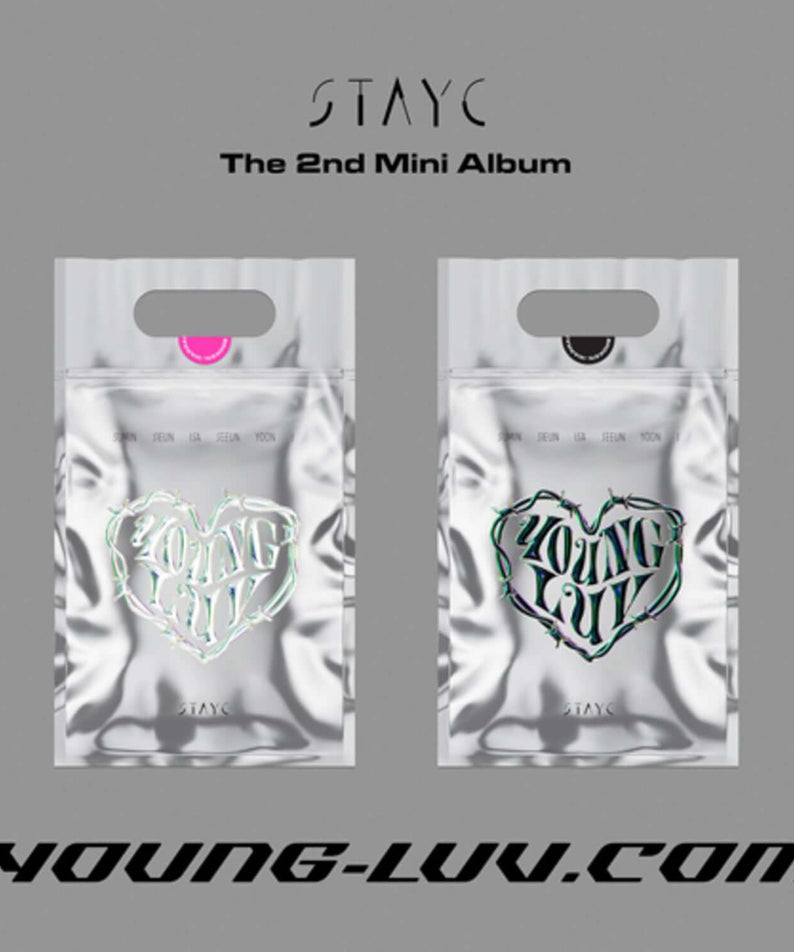 STAYC - 2nd Album [YOUNG-LUV.COM] (Random) - Album Kpop, pochette YOUNG-LUV.com, visuel packs métallisés noir et rose