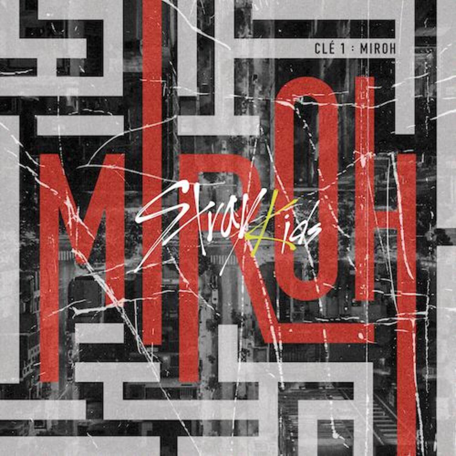 STRAY KIDS - [Clé 1 : MIROH] (Standard) - Album Kpop, visuel rouge/noir avec CLÉ 1 : MIROH, marque STRAY KIDS