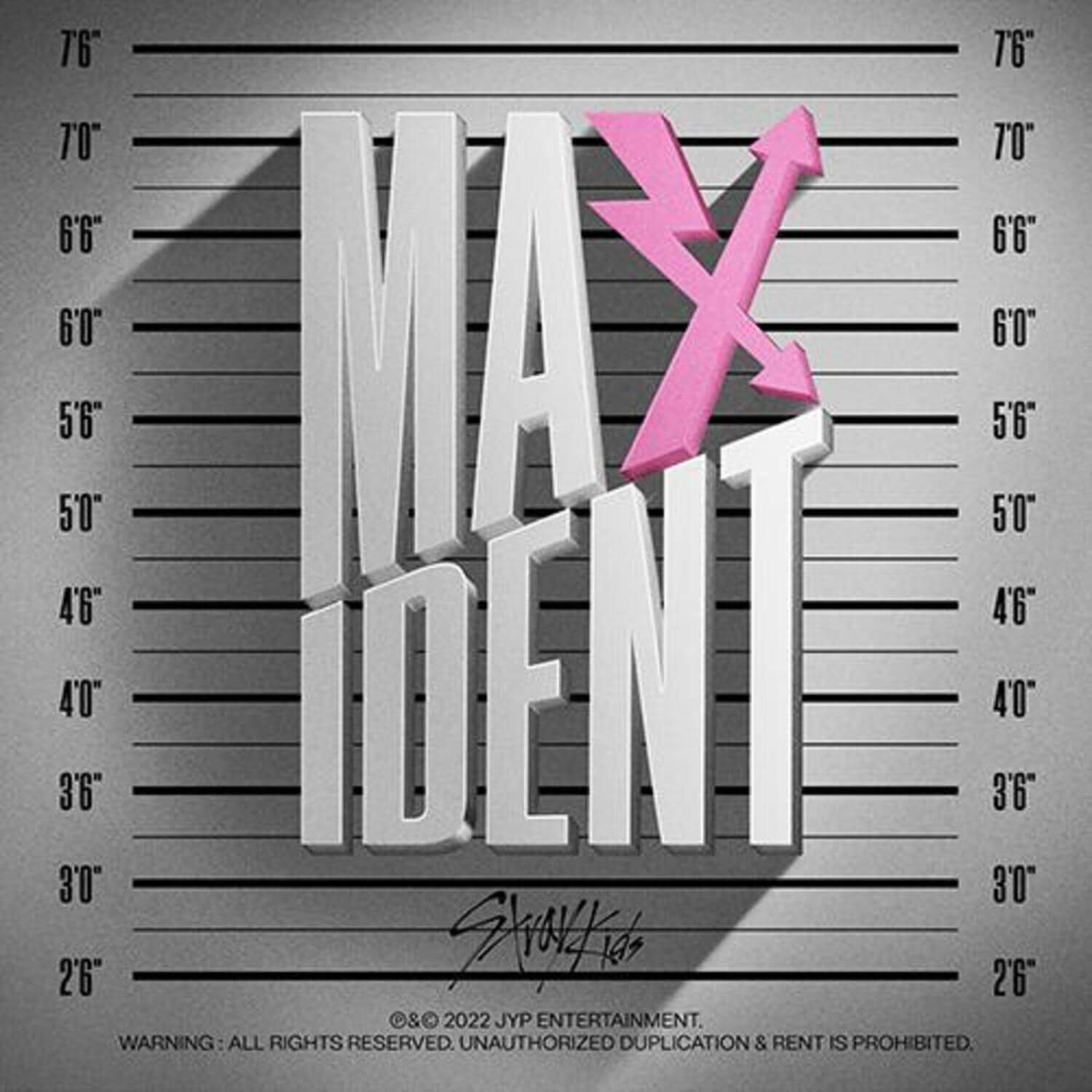 STRAY KIDS - [MAXIDENT] T-CRUSH ver., HEART ver. (Standard/Random) - Album Kpop, visuel pochette MINUTE police MAXIDENT