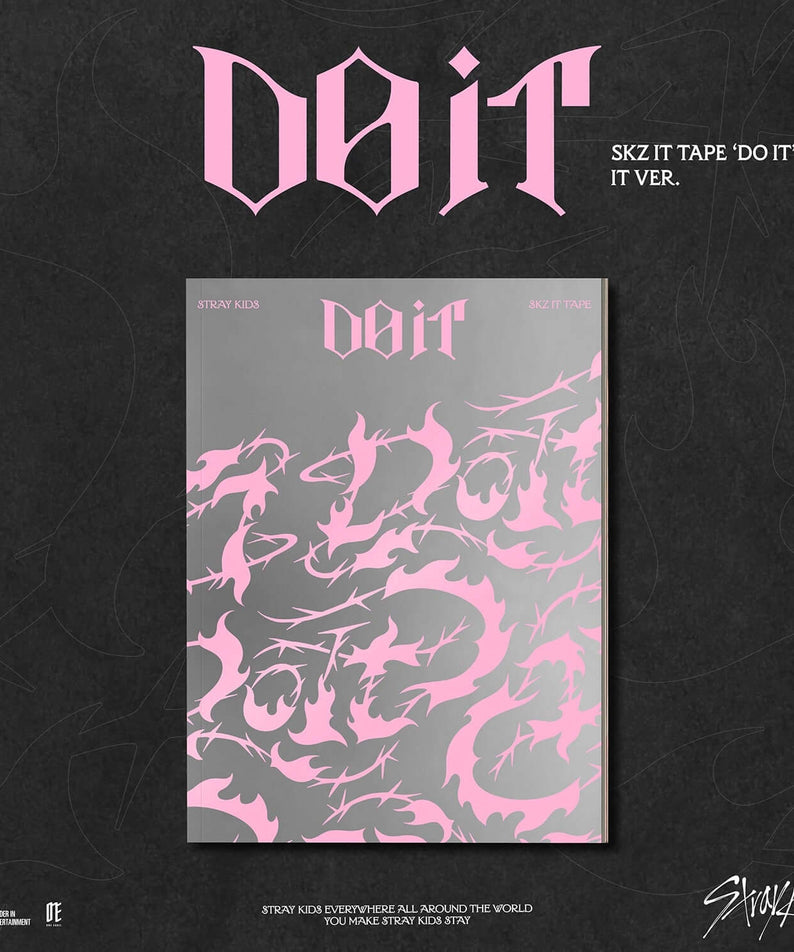 STRAY KIDS - SKZ IT TAPE [DO IT] (IT VER.) - album Kpop de Stray Kids, pochette rose sur fond noir
