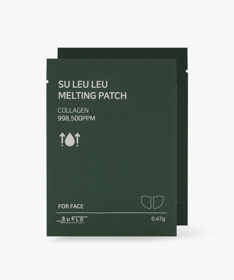 SUELO Su Leu Leu Melting Patch 4 sheets pour soins du visage au collagène, pack de 4, hydratation et fermeté.