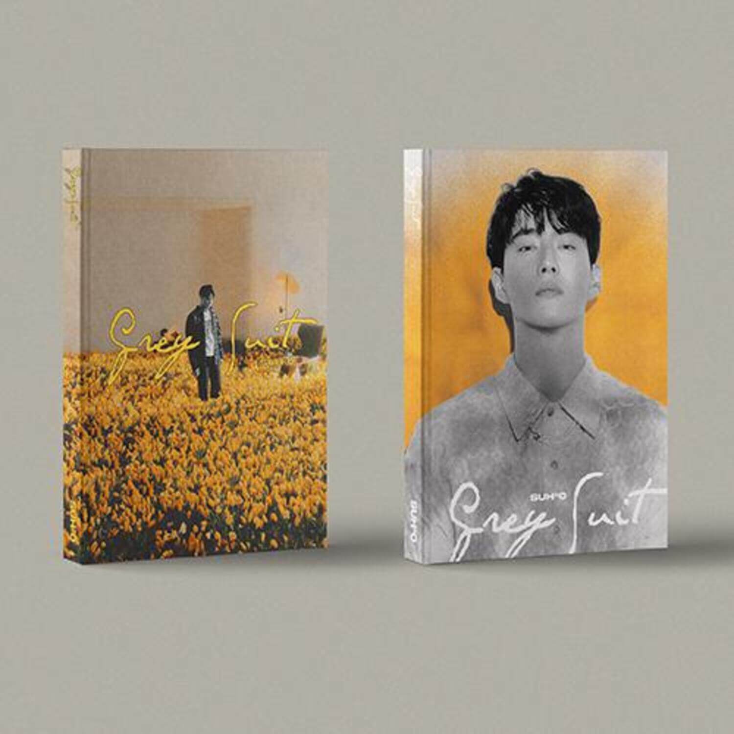 SUHO - 2nd Mini Album_[Grey Suit] (Photo Book Ver.)(2 Random 1) - Album Kpop, photo book SUHO en costume gris en couverture