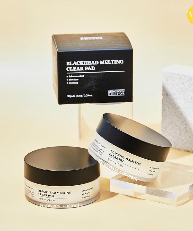 SUNGBOON EDITOR Blackhead Melting Clear Pad 65g en pot, solution pour éliminer les points noirs et améliorer la peau, produit cosmétique.