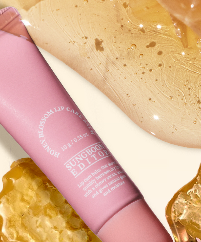 SUNGBOON EDITOR Honey Blossom Lip Care Balm, baume à lèvres apaisant au miel pour hydratation et soin des lèvres.