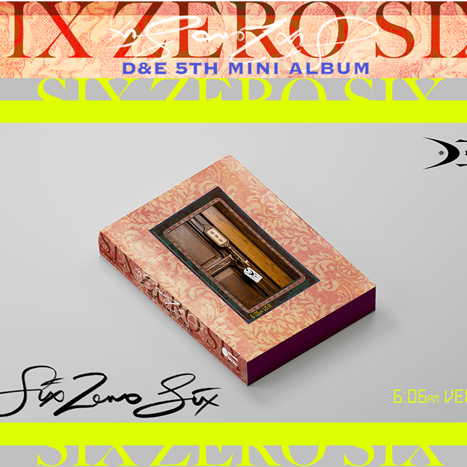 SUPER JUNIOR - 5th Mini Album 606(6:06AM Ver.) - Album Kpop : coffret album Kpop orange sur fond blanc, vue produit.