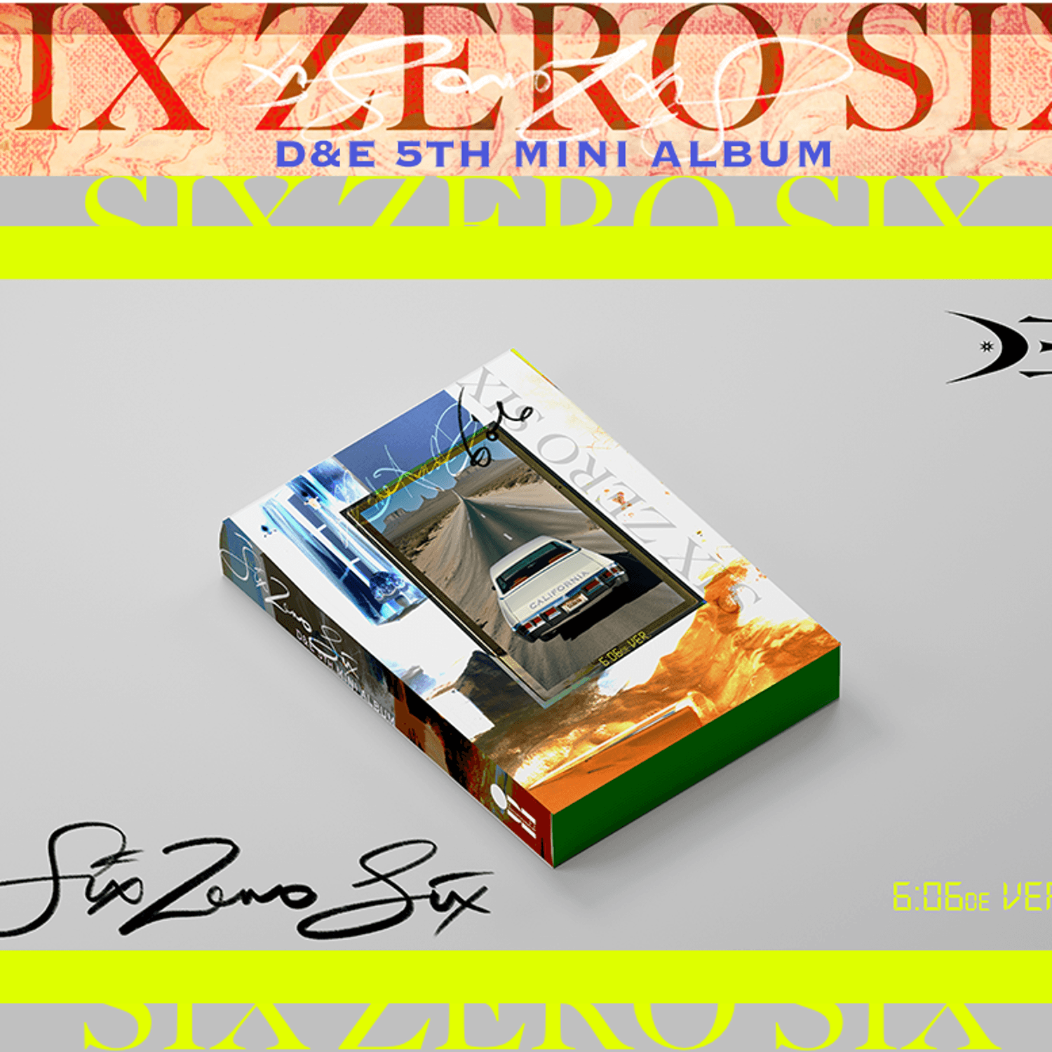 SUPER JUNIOR - 5th Mini Album 606(6:06DE Ver.) - Album Kpop, visuel du packaging coloré et du disque 3D sur fond clair.