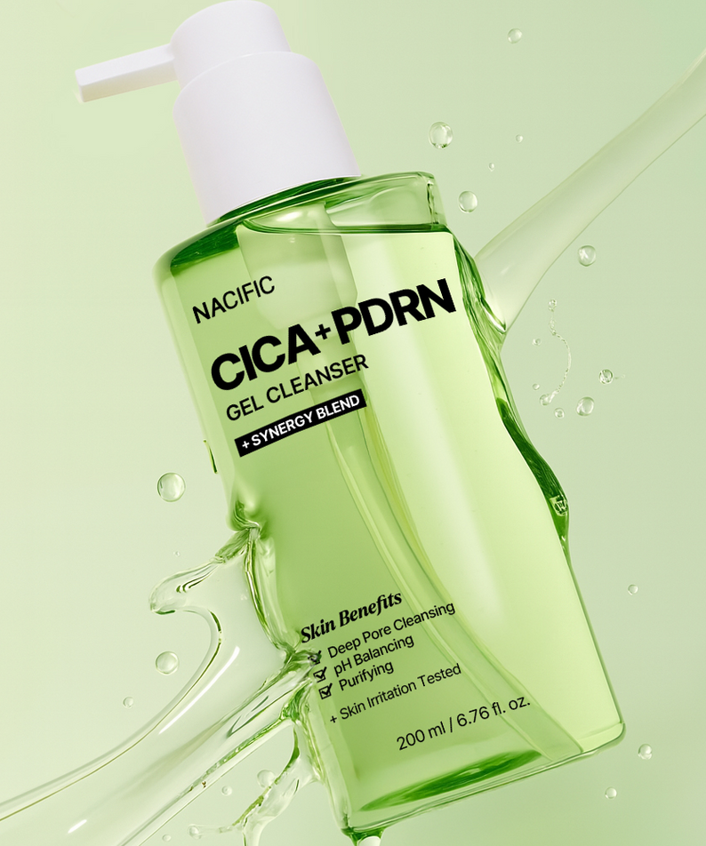 Gel nettoyant NACIFIC Cica PDRN 200ml avec effet hydratant, idéal pour la peau. Parfait pour nettoyer les pores en profondeur.