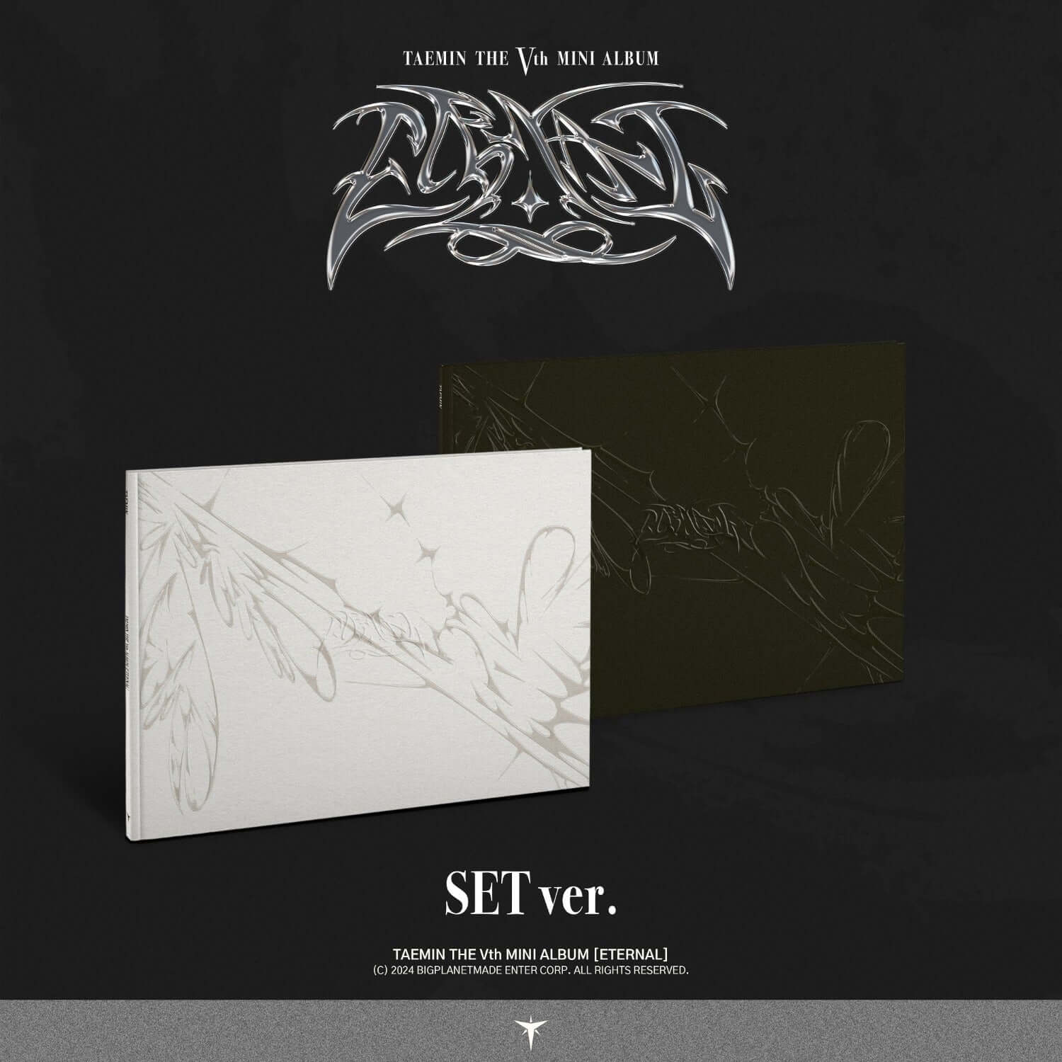 TAEMIN - 5th Album ETERNAL [Emotion ver. / Motion ver.] (Set of 2) - Album Kpop : coffret collectionneur sur fond noir