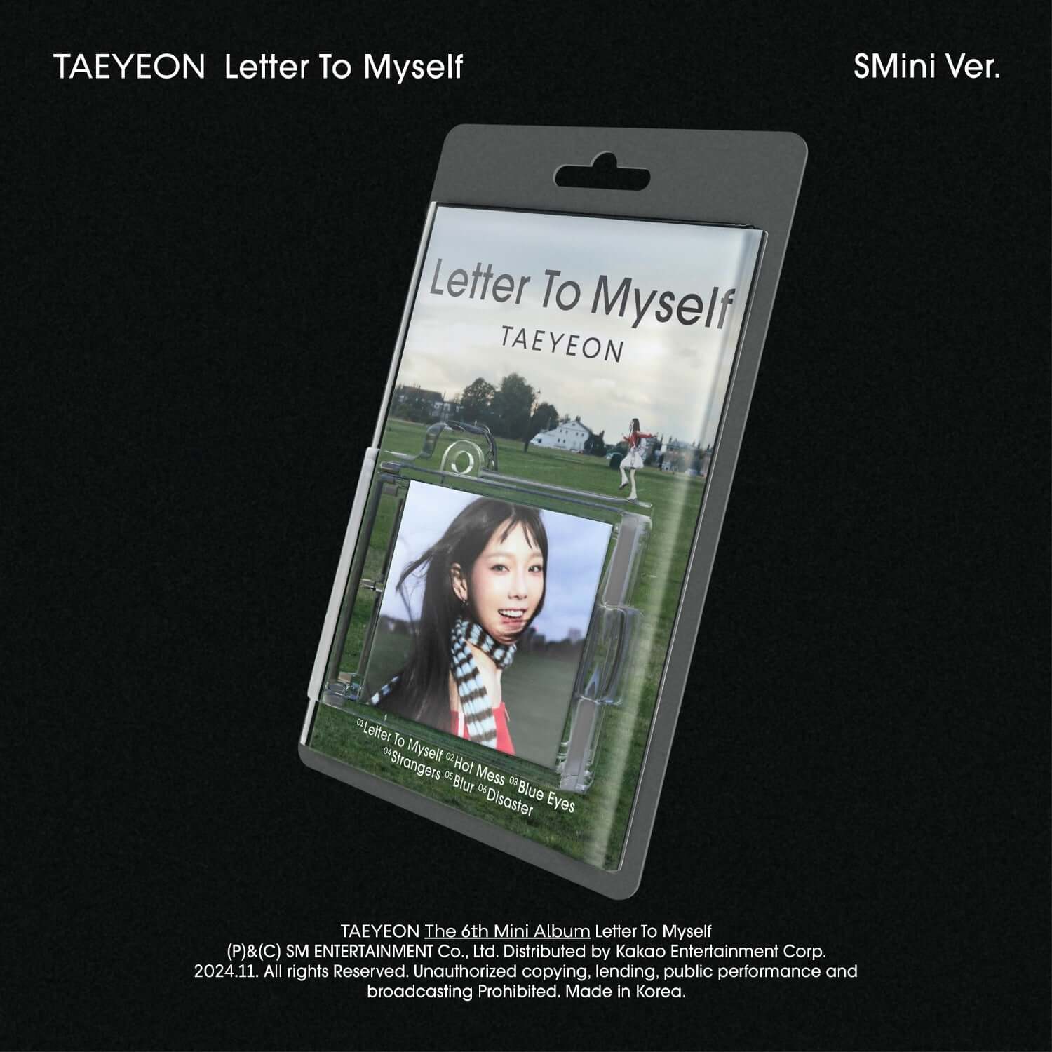 TAEYEON - 6th Album [Letter To Myself] (SMini Ver.) (Smart Album) - Album Kpop : pochette TAEYEON sur packaging noir