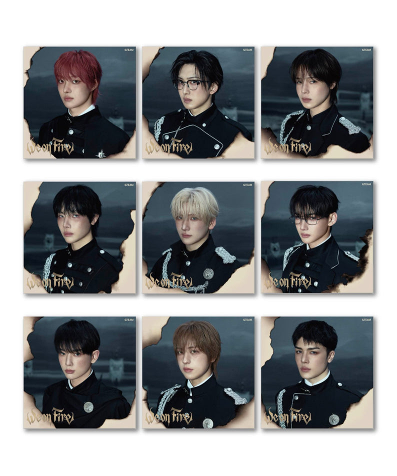 &TEAM - 3rd EP [We on Fire] SOLO EDITION (Random 1 of 9) - Album Kpop : visuels portraits sur fond noir, style Kpop.