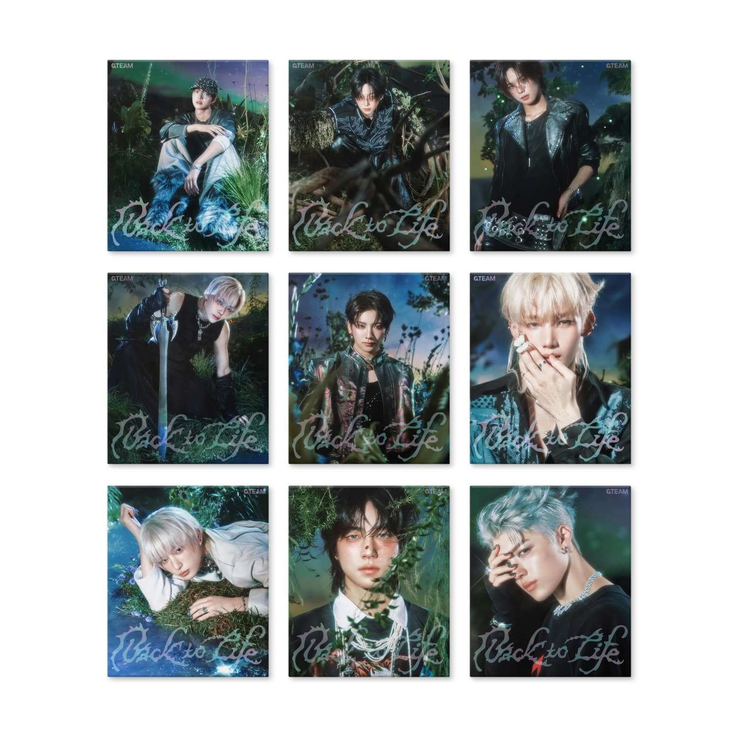 &TEAM - KR 1st Mini Album [Back to Life] (ROAR ver.) (Random 1 of 9) - Album Kpop, photo de 9 versions, visuel ROAR sombre.