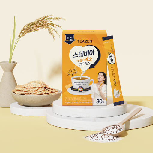 TEAZEN Stavia Scorched Rice Coffee Mix 30 Sticks disponible sur Ma petite Coree, ton Eshop 100% K-beauty en direct de Seoul