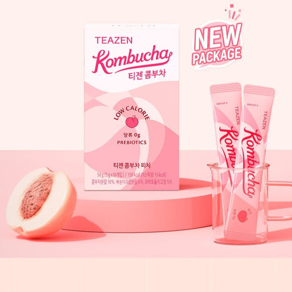 TEAZEN Kombucha Peach 10 Sticks en stock sur Ma Petite Corée