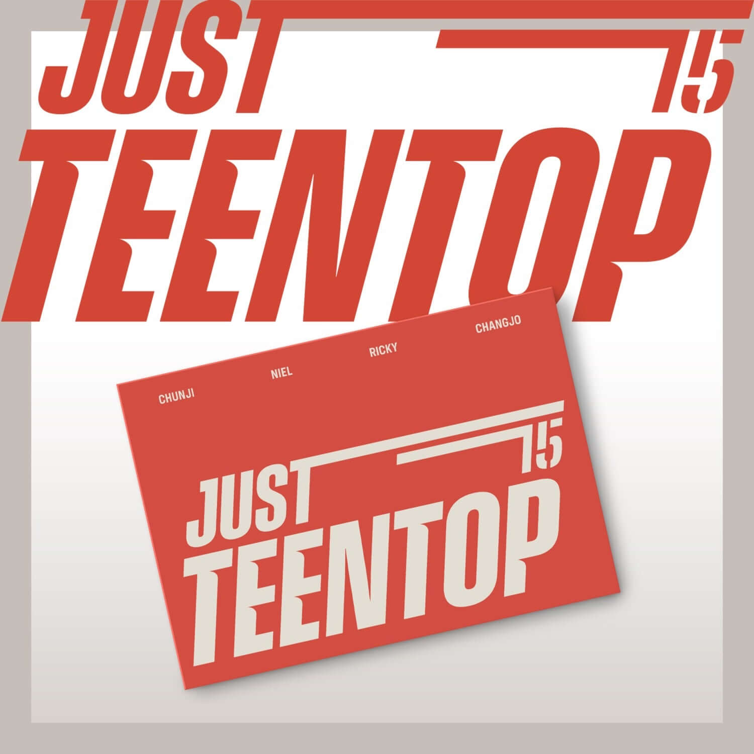 TEEN TOP - [Just 15, Just Teen Top] (MINI SLEEVE ver.) (POCAALBUM) - Album Kpop, pochette rouge, visuel Just TEEN TOP