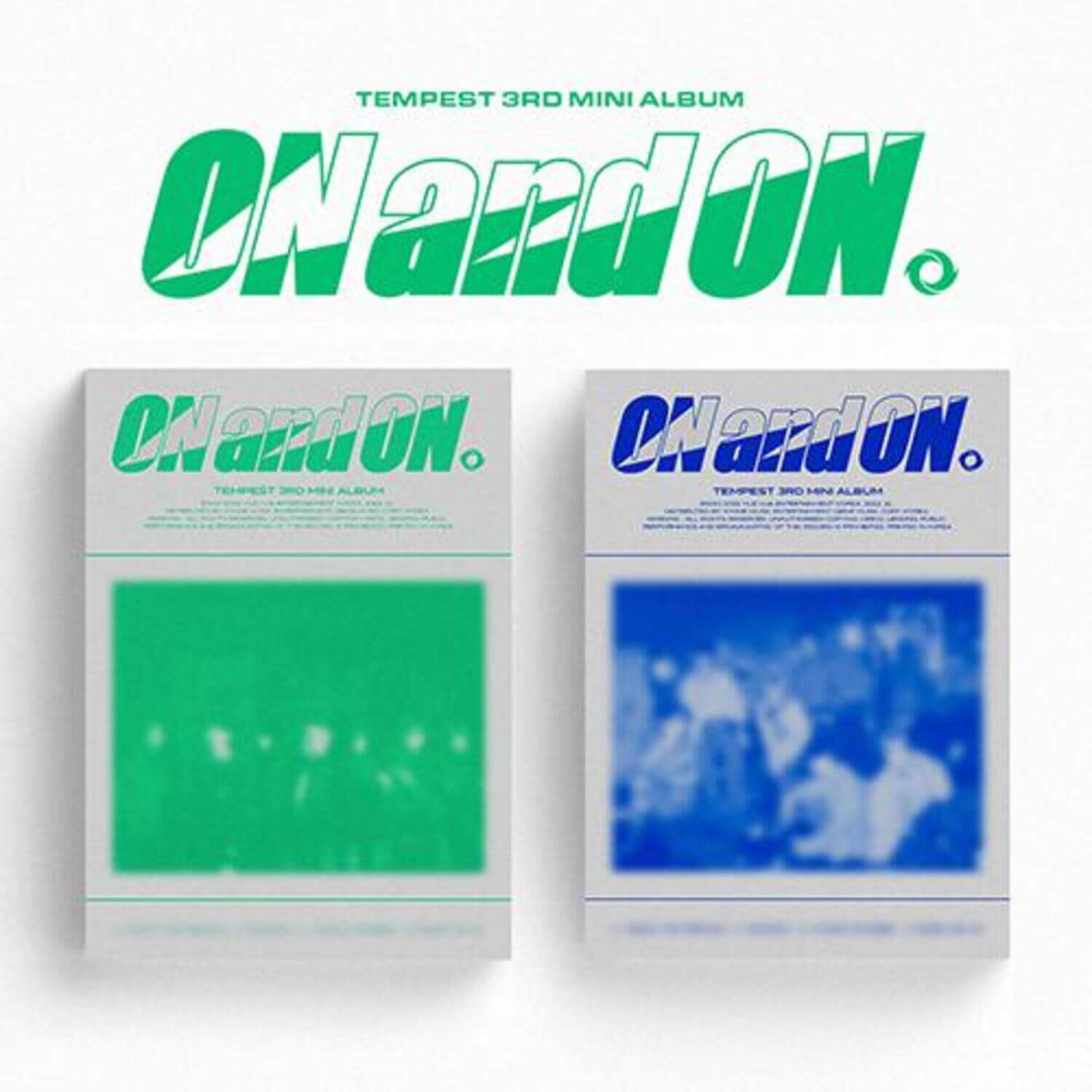 TEMPEST - 3RD [ON and ON] (Set of 2) - Album Kpop : coffrets On/Off, visuel vert et bleu sur fond blanc.