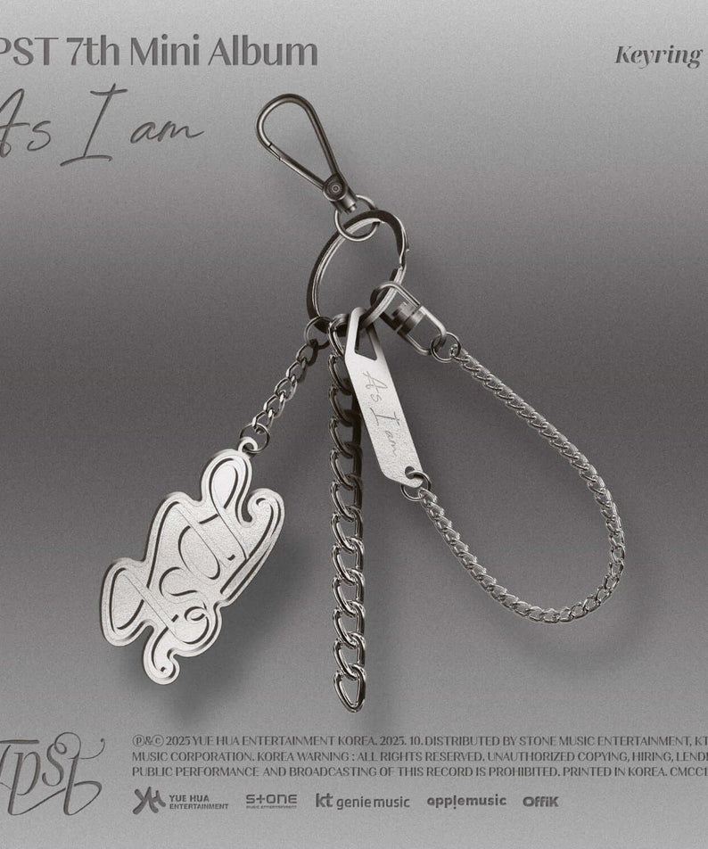TEMPEST - [As I am] (Keyring Ver.) - Album Kpop : porte-clés argenté sur fond gris, visuel du 7th mini album