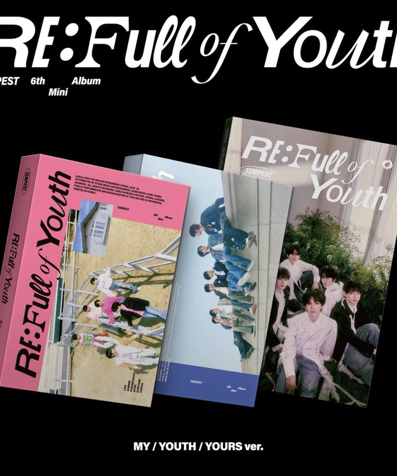 TEMPEST - [RE: Full of Youth] (Random 1 of 3) - Album Kpop : visuel des versions “My” sur fond noir.