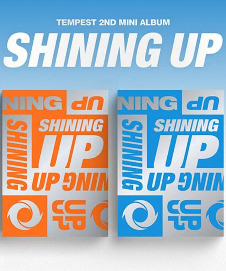 TEMPEST - [SHINING UP](SET) - Album Kpop : set 2nd mini album avec jaquettes orange et bleue sur fond bleu.