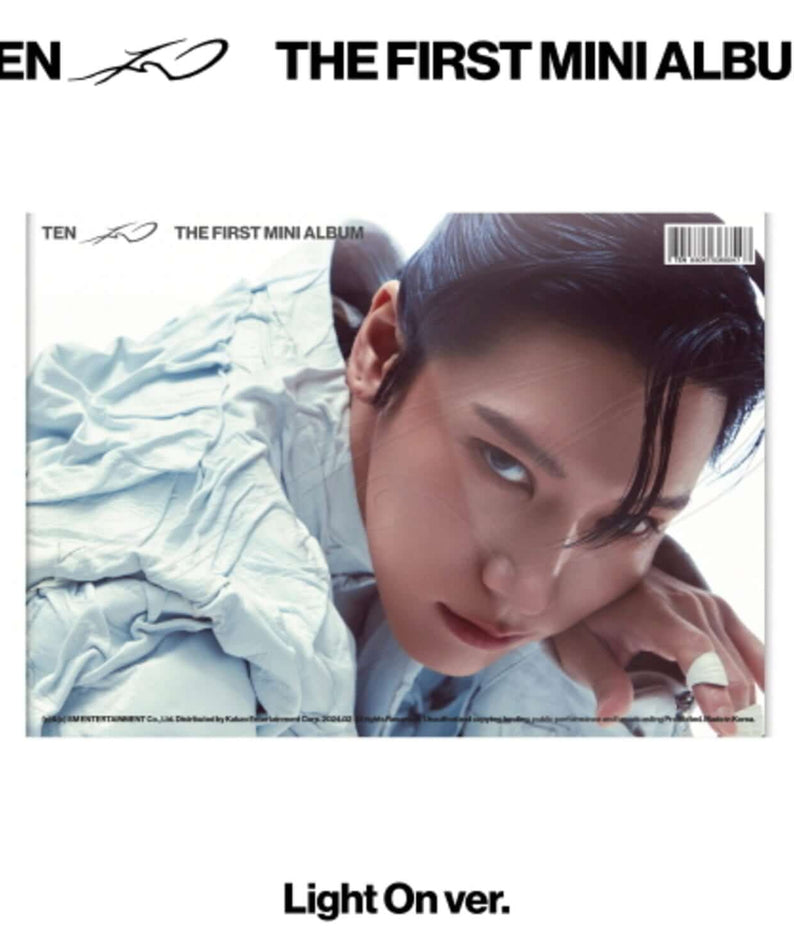 TEN - 1st Album [TEN] (Light On Ver.) - Album Kpop : pochette, visuel TEN, portrait et texte “Light On ver.”
