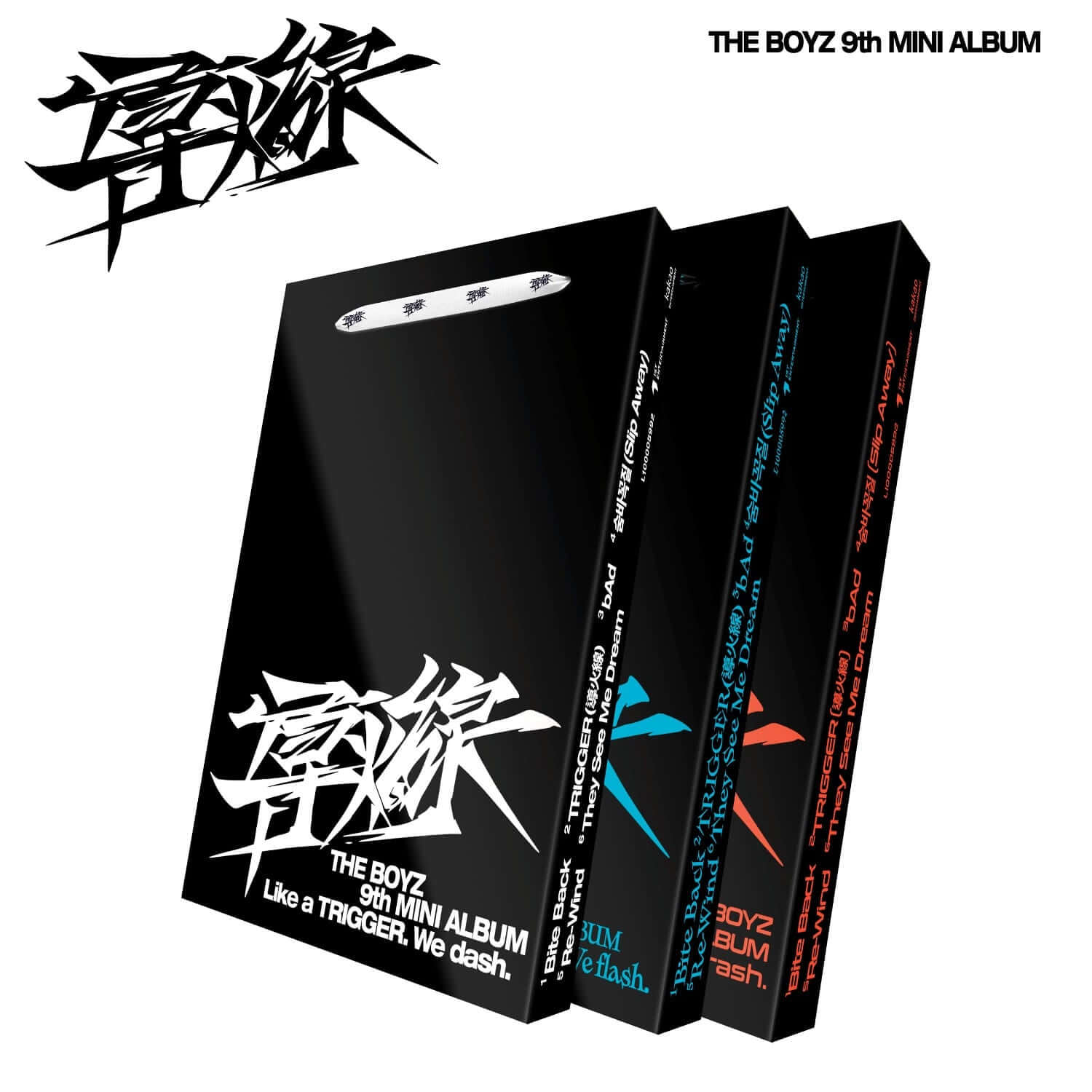 THE BOYZ - 9th Album [導火線 ] Standard (Set of 3) Album Kpop, coffret de 3 versions, visuel packs noirs, marque THE BOYZ