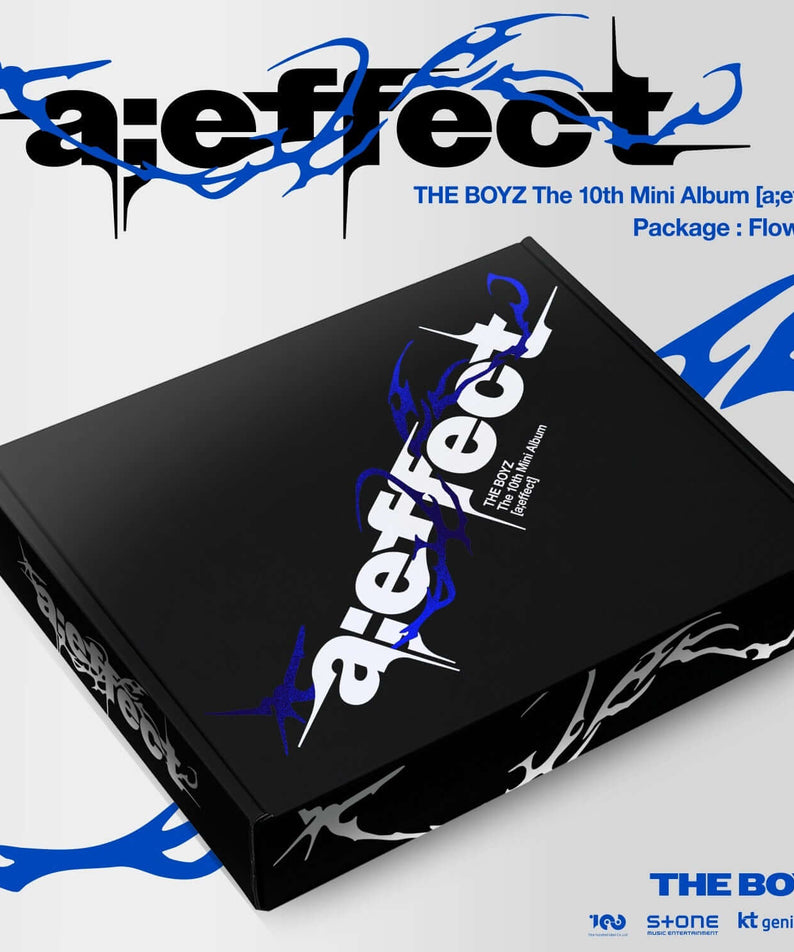 THE BOYZ - The 10th Mini Album [a;effect] (Flow Ver.) - Album Kpop, packaging noir bleu, pochette éditée THE BOYZ