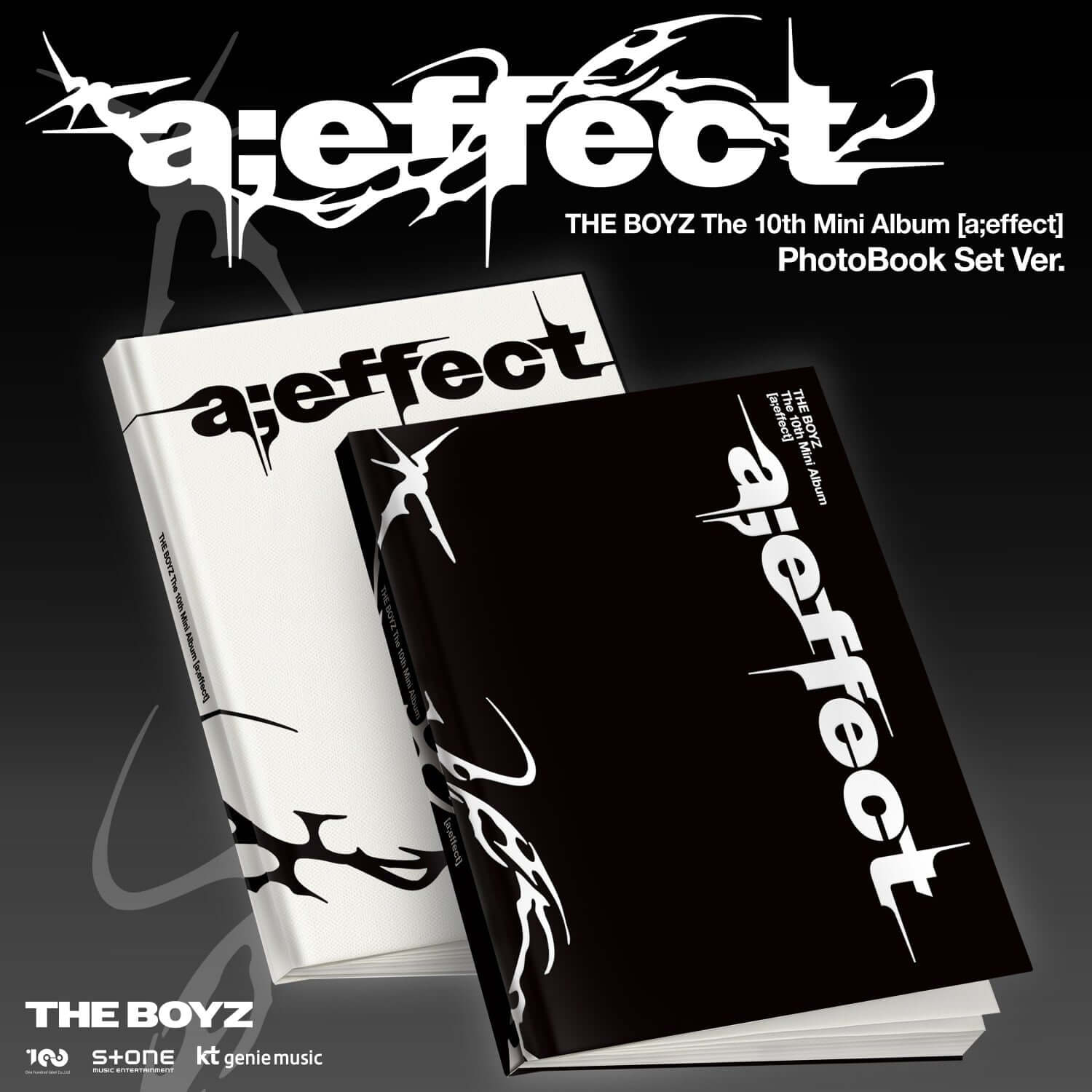THE BOYZ - The 10th Mini Album [a;effect] (Vision Ver., Movement Ver.) (Set of 2) : coffret Kpop, photo-boo k sur fond noir