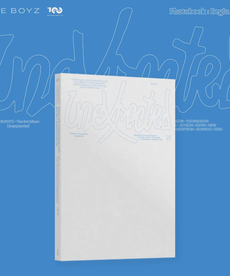 THE BOYZ - The 3rd Album [Unexpected] (Photobook : Begin Ver.) - Album Kpop, photobook THE BOYZ sur fond bleu