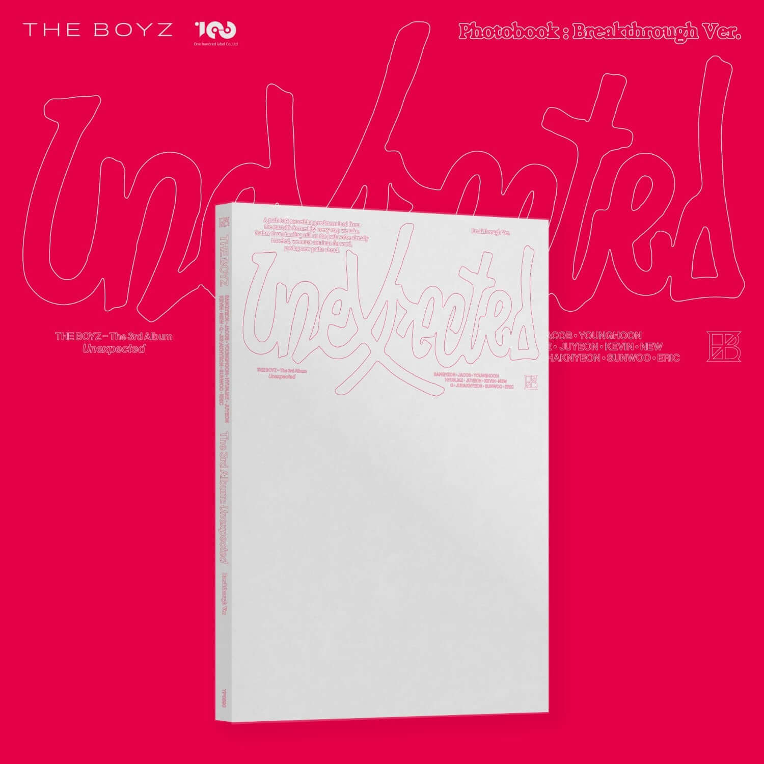 THE BOYZ - The 3rd Album [Unexpected] (Photobook : Breakthrough ver.) - Album Kpop, photobook sur fond rose