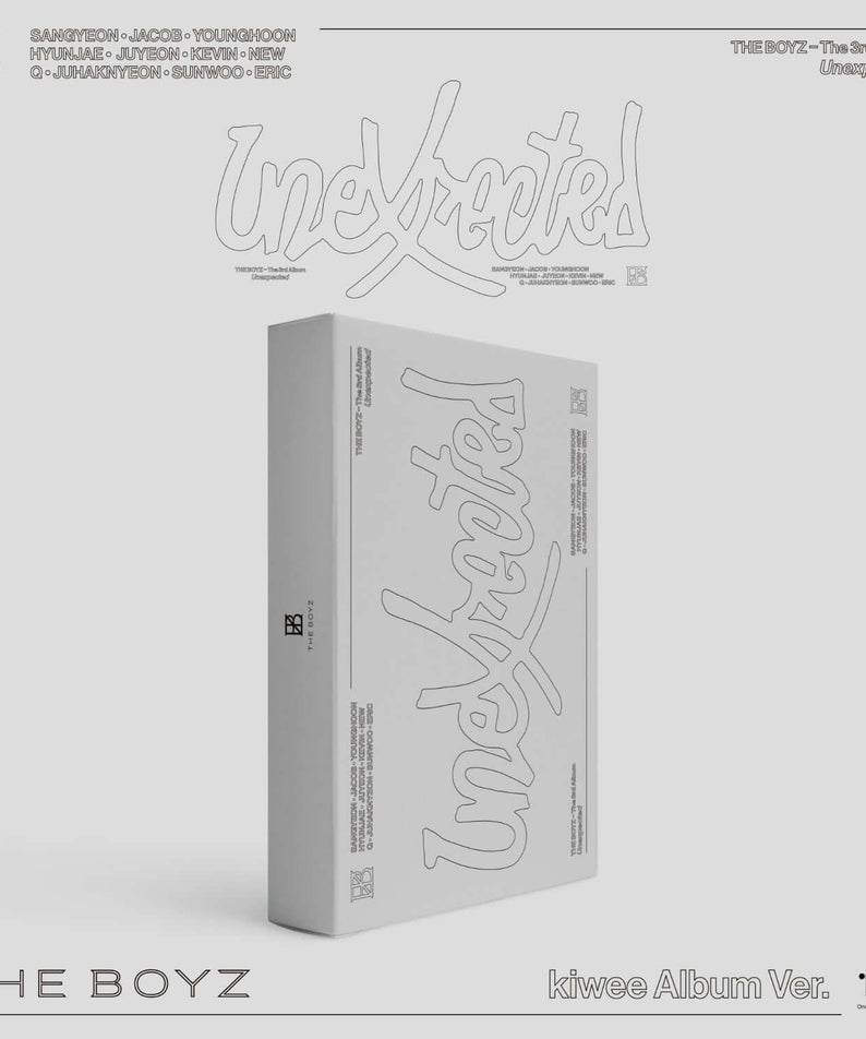 THE BOYZ - The 3rd Album [Unexpected] (kiwee Album Ver.) - Album Kpop : couverture grise sur fond clair, format album.