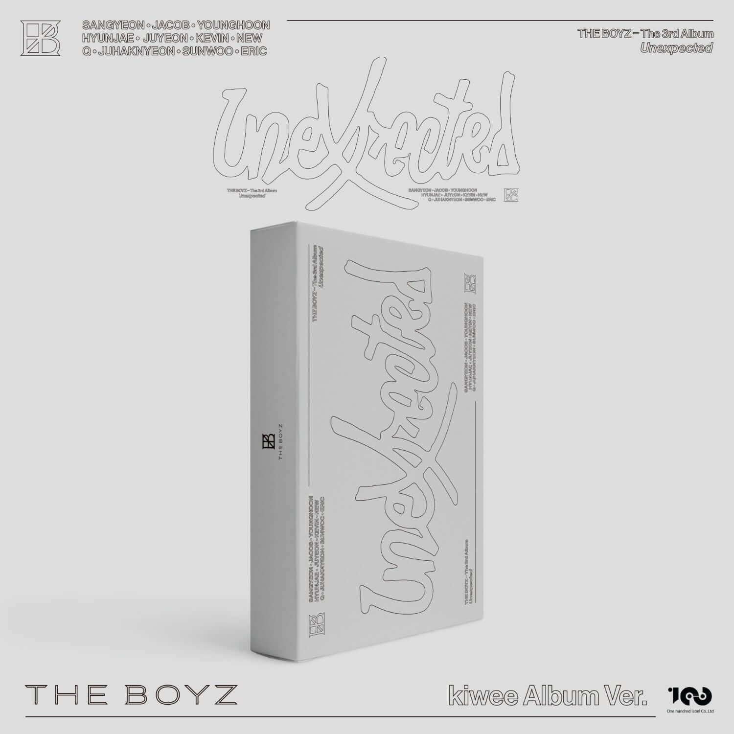 THE BOYZ - The 3rd Album [Unexpected] (kiwee Album Ver.) - Album Kpop : couverture grise sur fond clair, format album.