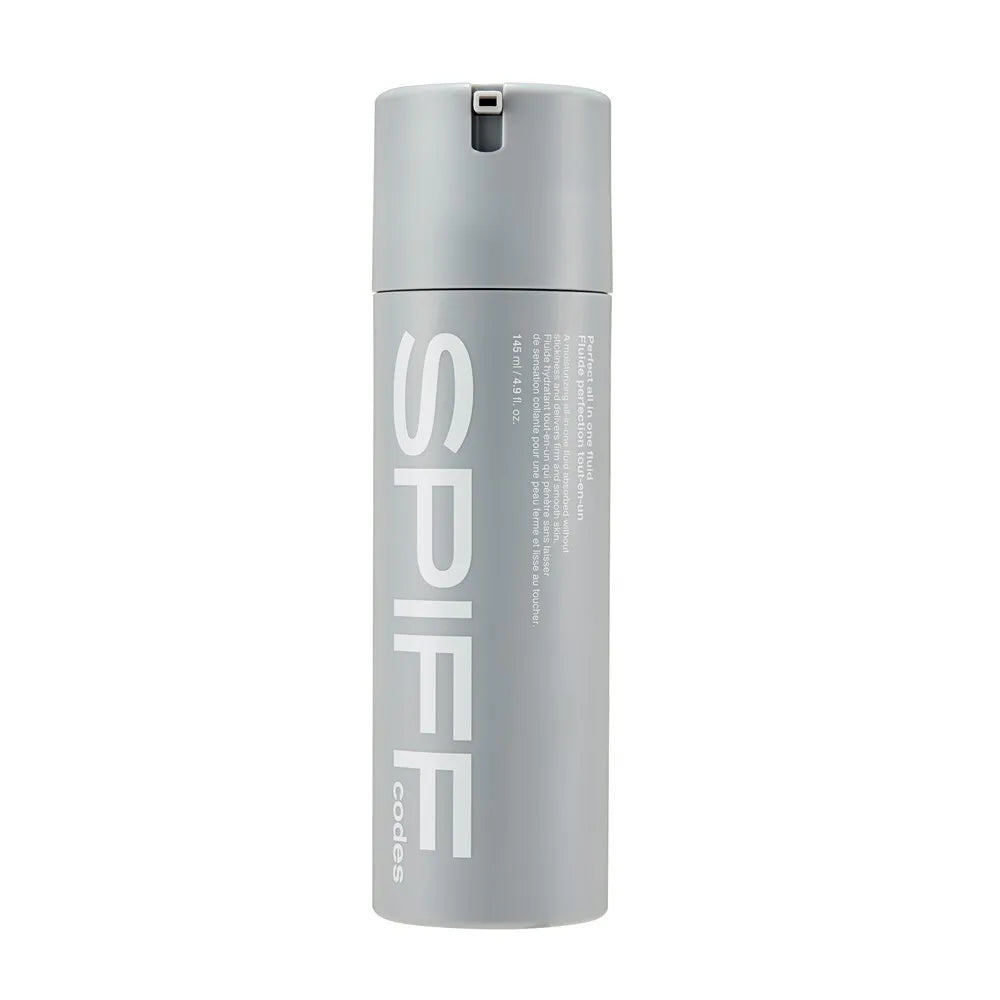 THE FACE SHOP  Speed Code Perfect All-in-One Fluid 145ml, flacon gris, photo produit sur fond clair, soin visage