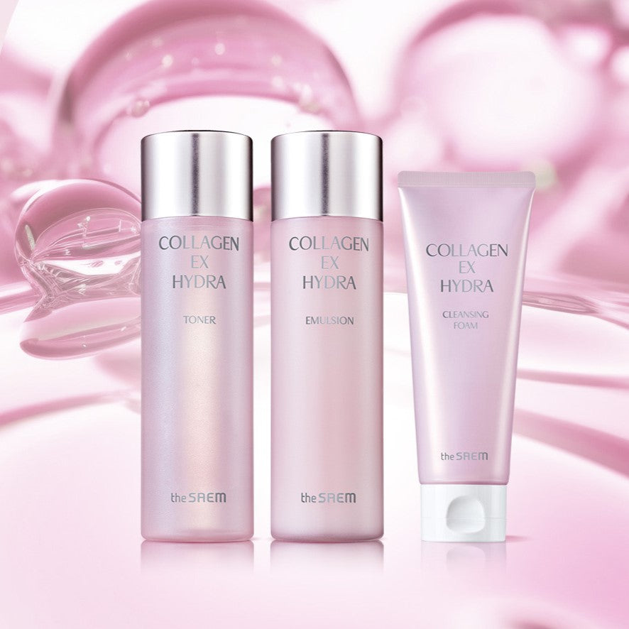 THE SAEM Collagen EX Hydra Skincare 3 Set (Toner+Emulsion+Foam) disponible sur Ma petite Coree, ton Eshop 100% K-beauty en direct de Seoul