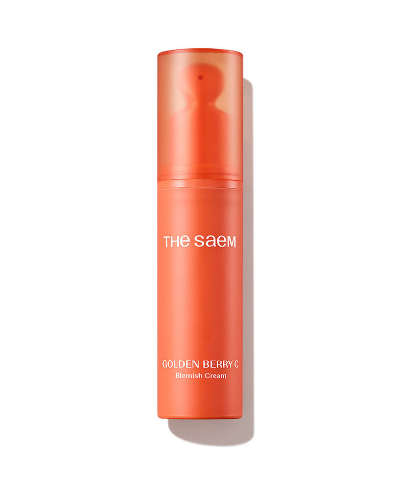 THE SAEM Golden Berry C Blemish Cream 30ml de THE SAEM, flacon orange sur fond blanc, crème anti- imperfections.
