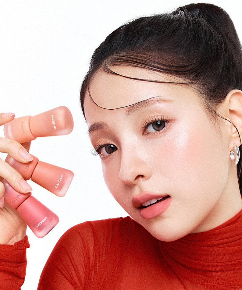 THE SAEM Saemmy's Crema Velvet Tint, marque THE SAEM, maquillage lèvres en crème velours sur fond blanc