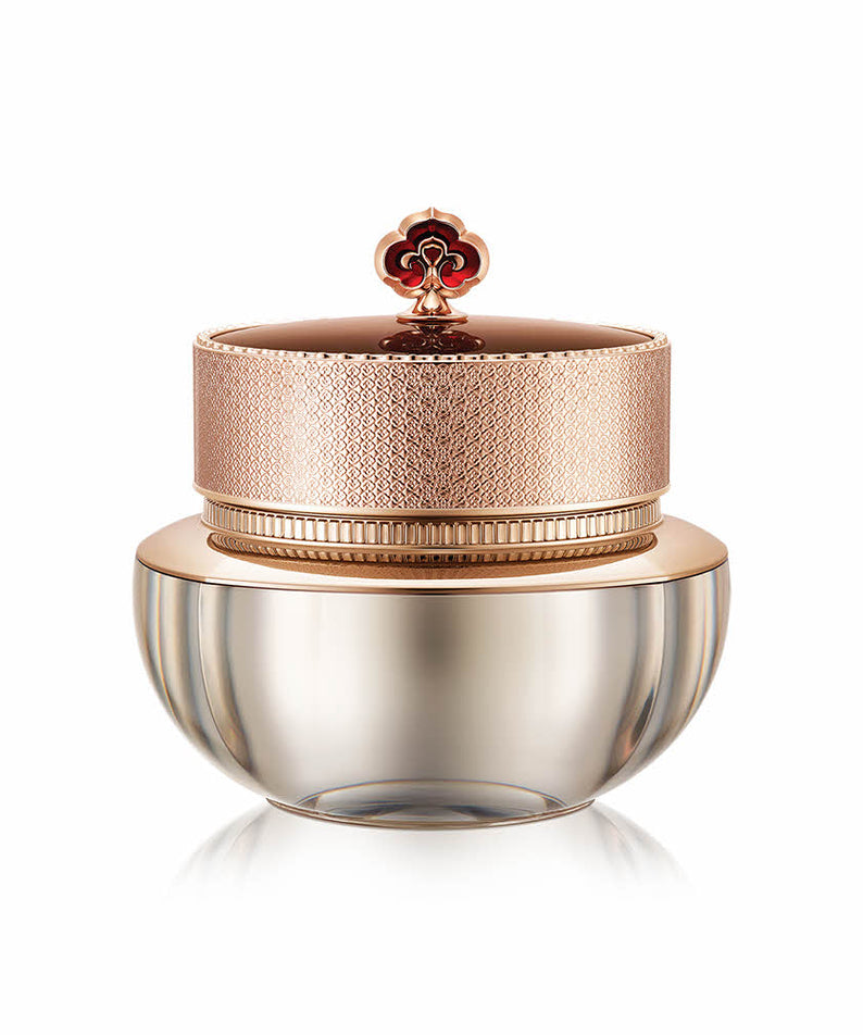 Image du produit de soin THE WHOO Cheonryuldan Hwayul Cream 60ml dans un pot doré élégant.