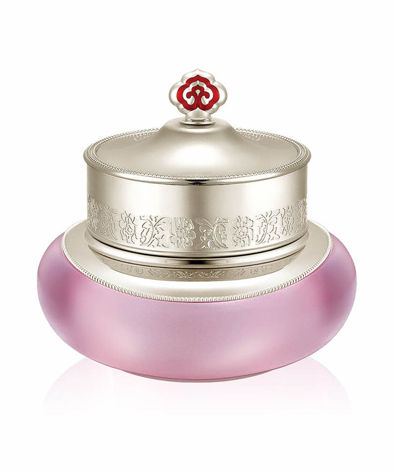 THE WHOO Gongjinhyang Suyeon Jin cream 50ml dans un pot élégant rose et argent, crème de soin luxueuse.