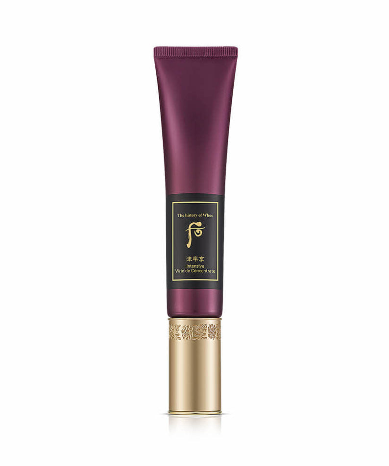 Tube du produit de soin anti-rides THE WHOO Jinyulhyang Intensive Wrinkle Concentratte 35ml élégant et luxueux.