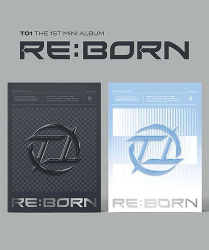 TO1 - 1st Album [RE:BORN] (R ver. + B ver.) - Album Kpop : pochettes R ver. et B ver. sur fond gris