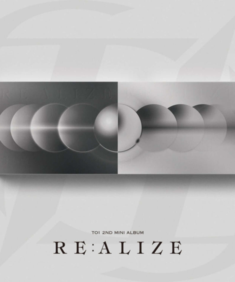 TO1 - 2ND [RE:ALIZE] (LIE Ver. / REAL Ver.) Set - Album Kpop, pack noir & blanc sur fond TO1, affiche REALIZE