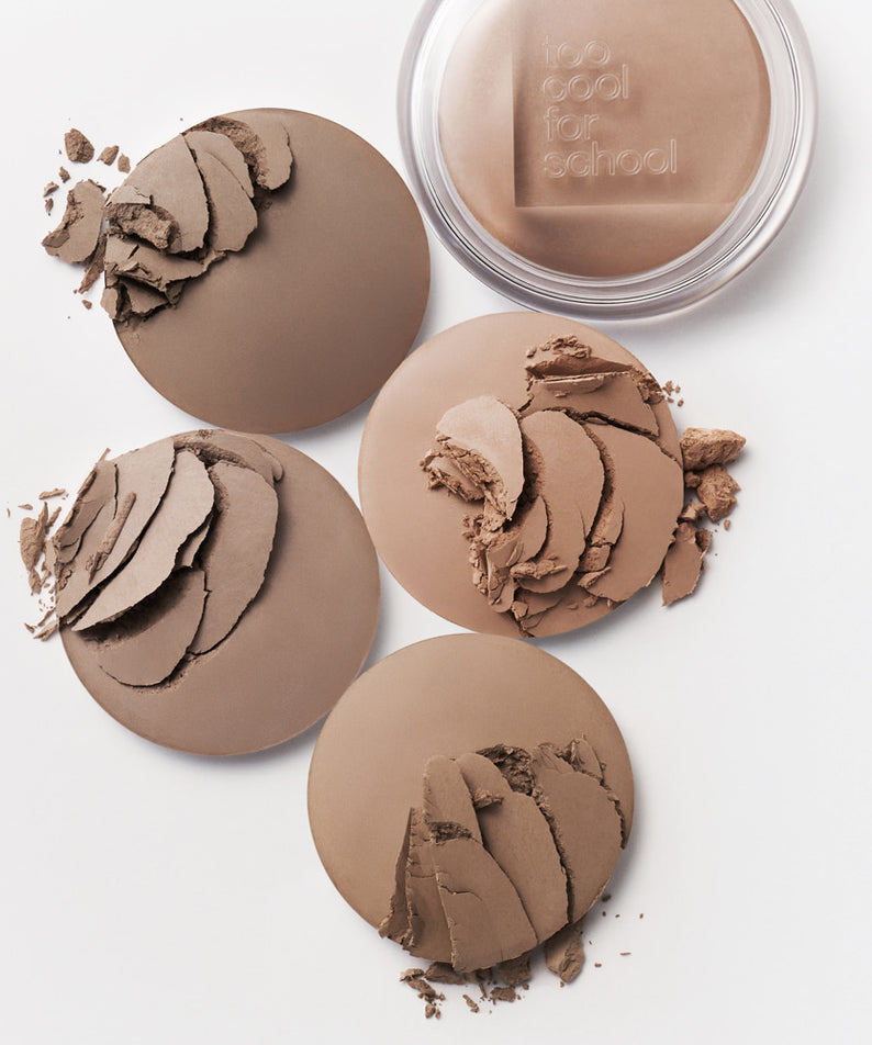 TOO COOL FOR SCHOOL Veiled Contour, maquillage effet voile sur palette, poudres beige-brun sur fond clair