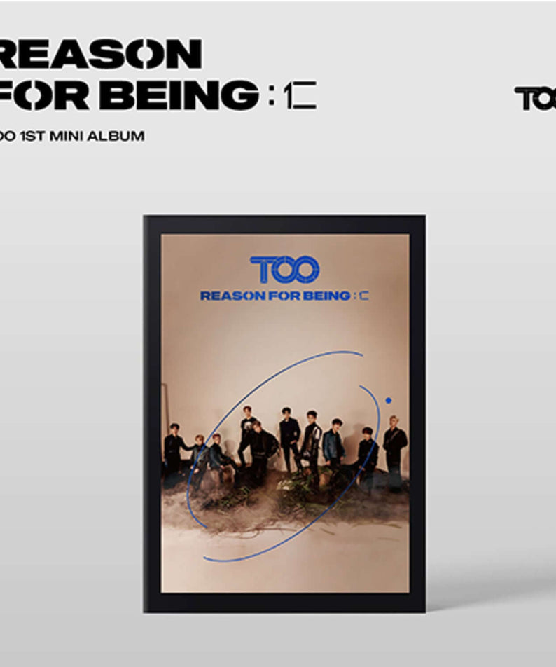 TOO - [REASON FOR BEING :(仁)] (dysTOOpia Ver.) - Album Kpop : couverture, groupe TO0, visuel minimal sur fond clair