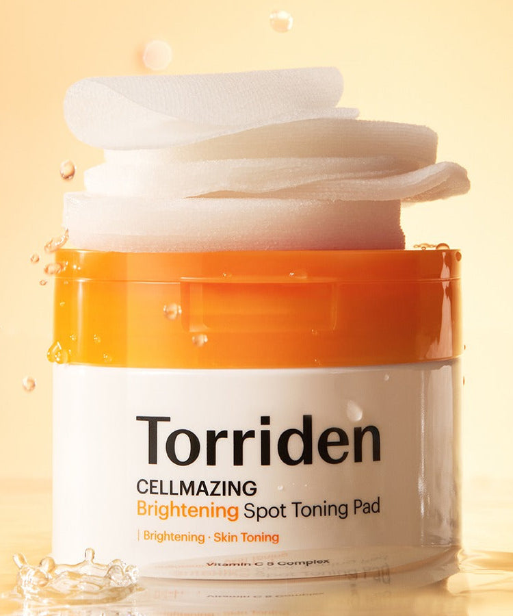 TORRIDEN Cellmizing Vita C brightening Trace Toning Pads 70 sheets dans un pot orange et blanc, beauté et soin de la peau.