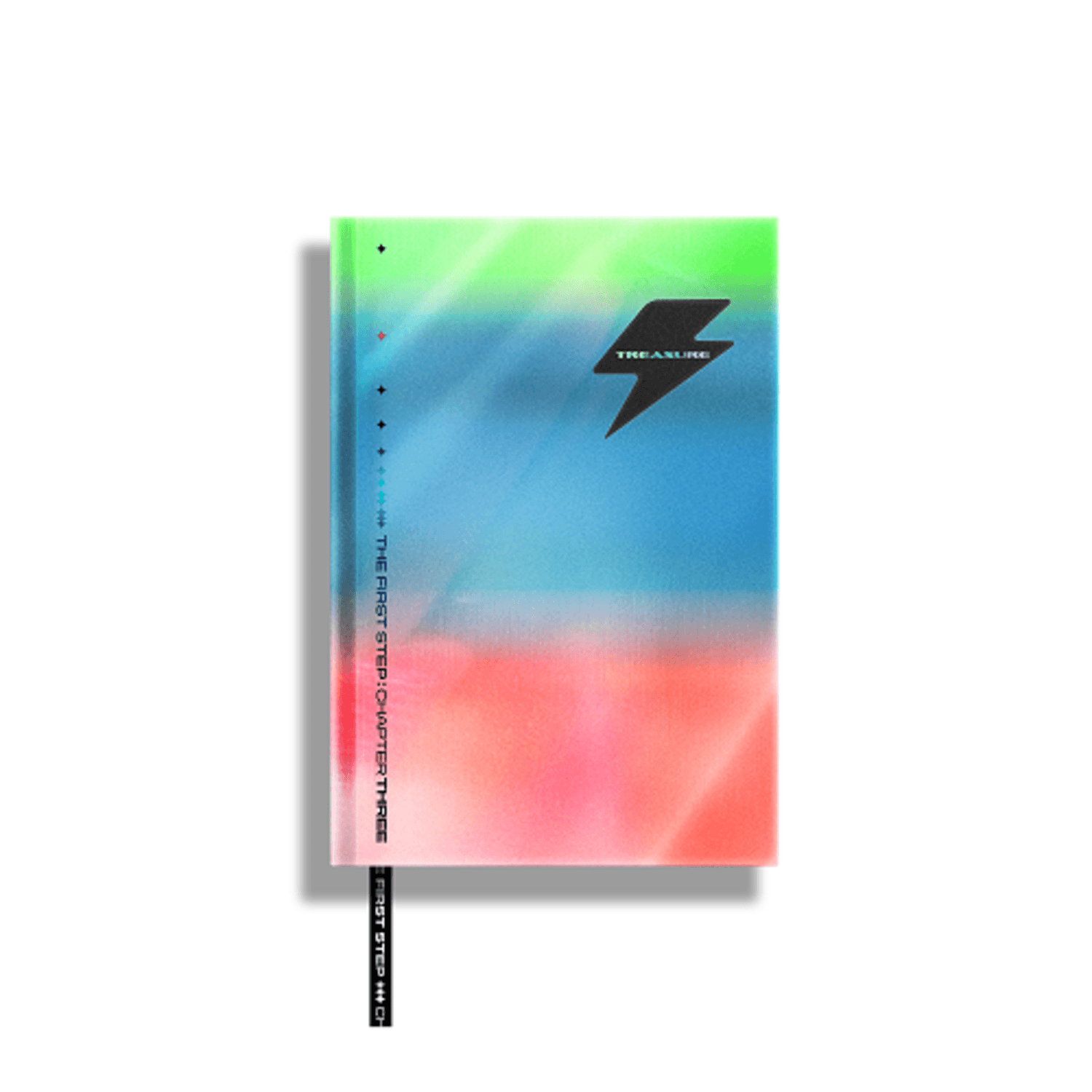 TREASURE - 3rd Single Album [THE FIRST STEP : CHAPTER THREE] BLACK ver. - Album Kpop, couverture bleu-rose de marque TREASURE.